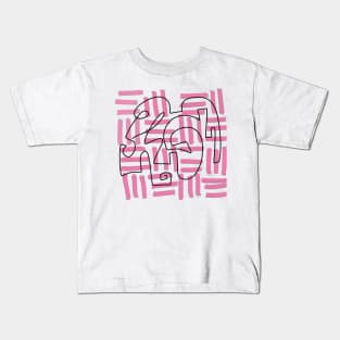 Abstract Pattern Pink Kids T-Shirt